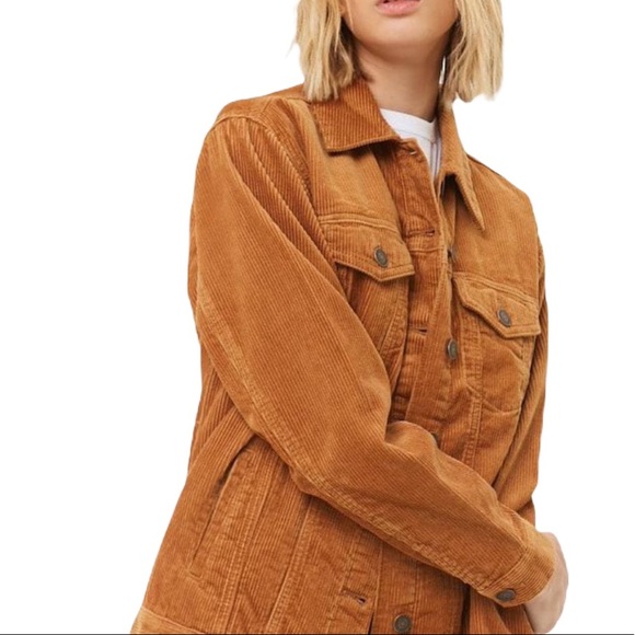 Forever 21 Corduroy Oversized Camel Brown Button Up Jacket - Picture 11 of 11